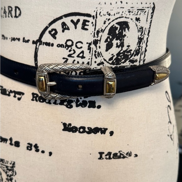 Brighton Black Leather Belt With Ornate Silver And Gold Accents Size M Brighton | Accessories | Brighton Black Leather Belt With  main image 3